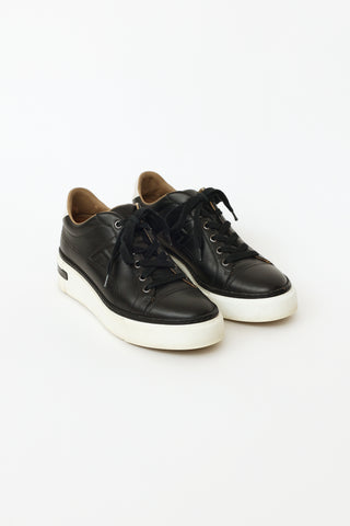 Hermès Black & White Polo Platform Sneakers