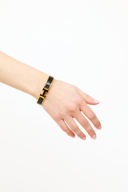 Hermès Gold & Black Clic H PM Bracelet