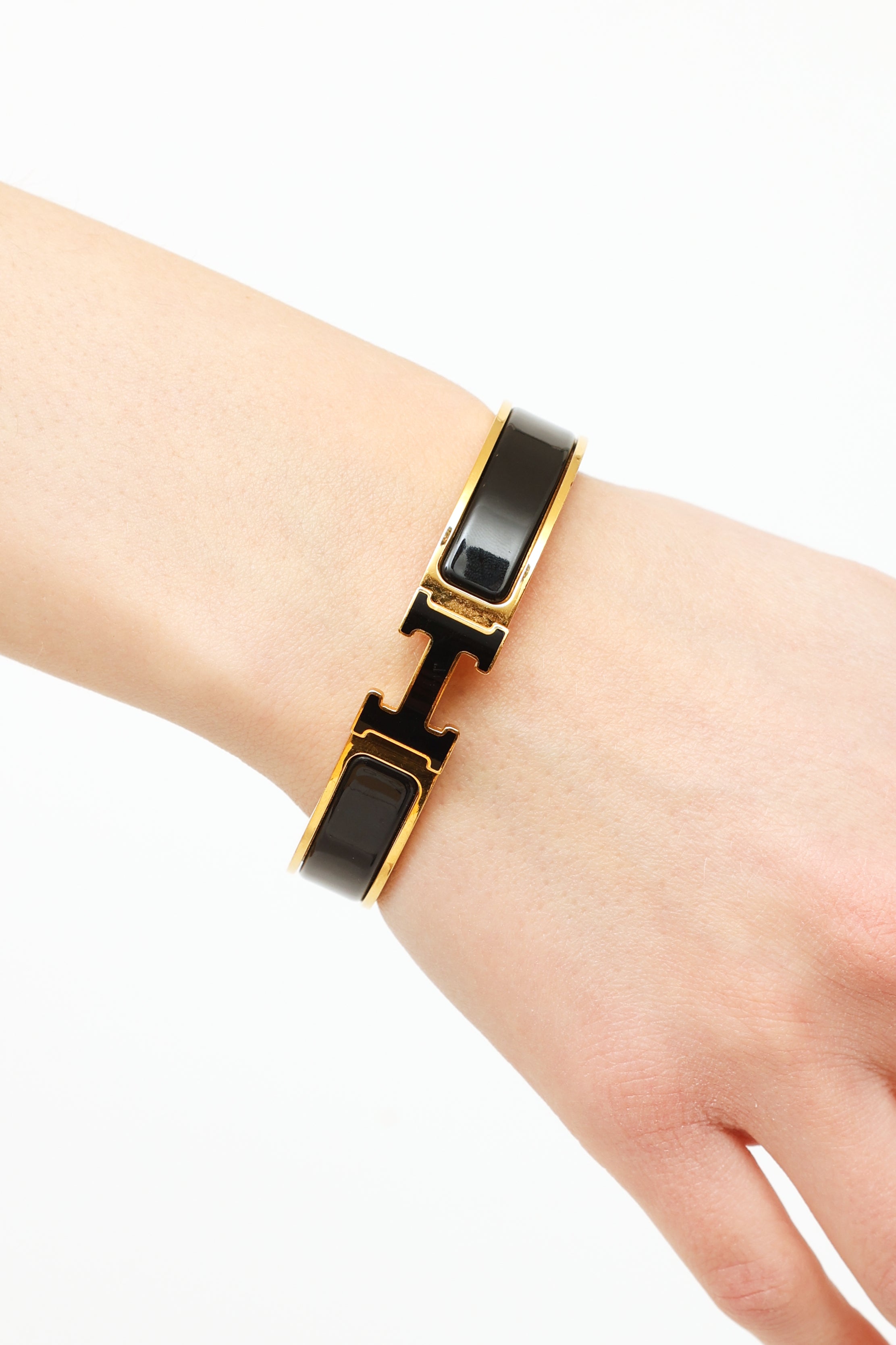 Hermès // Gold & Black Clic H PM Bracelet – VSP Consignment