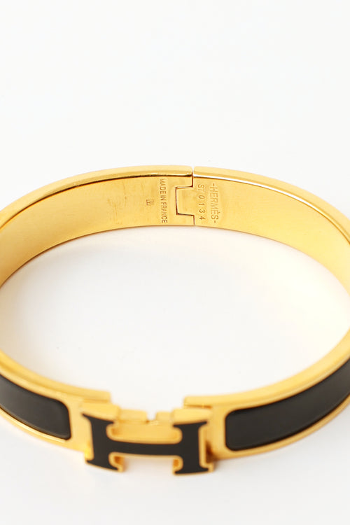 Hermès Gold & Black Clic H PM Bracelet