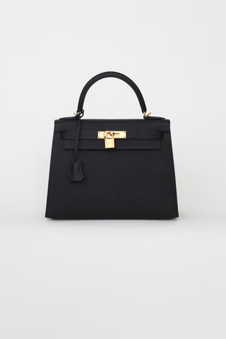 Hermès 2022 Black Epsom Sellier Kelly 28 Bag