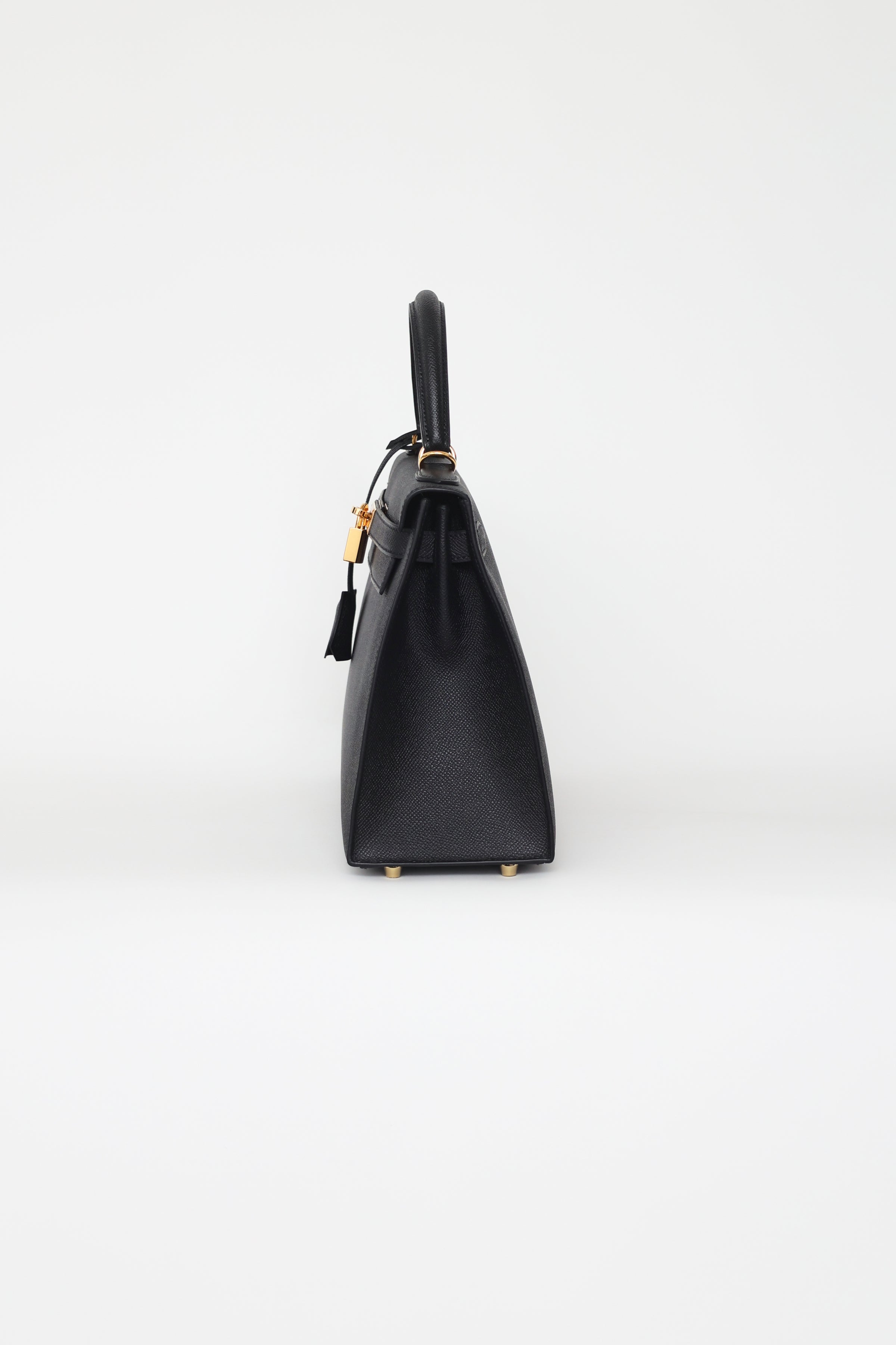 Hermes Kelly 28cm Black Epsom Sellier Shoulder Bag U Stamp, 2022