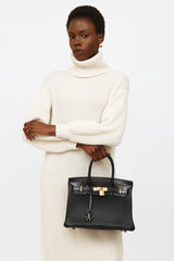 Hermès 2019 Noir Togo & Niloticus Birkin Touch 30 Bag