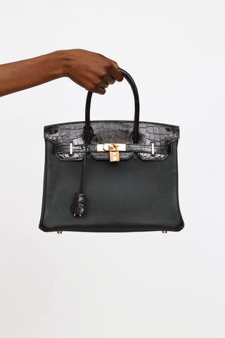 Hermès 2019 Noir Togo & Niloticus Birkin Touch 30 Bag