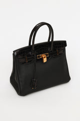 Hermès 2019 Noir Togo & Niloticus Birkin Touch 30 Bag