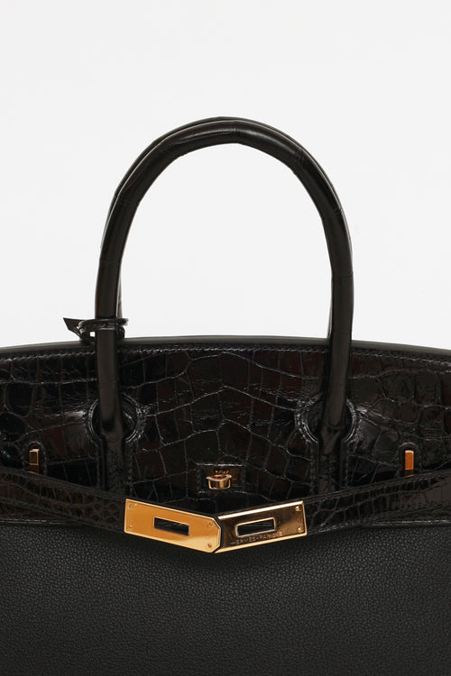 Hermès 2019 Noir Togo & Niloticus Birkin Touch 30 Bag