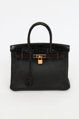 Hermès 2019 Noir Togo & Niloticus Birkin Touch 30 Bag