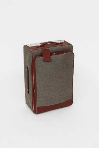Hermès Brown & Grey Caleche Express Rolling Suitcase