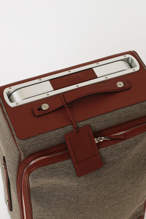 Hermès Brown & Grey Caleche Express Rolling Suitcase