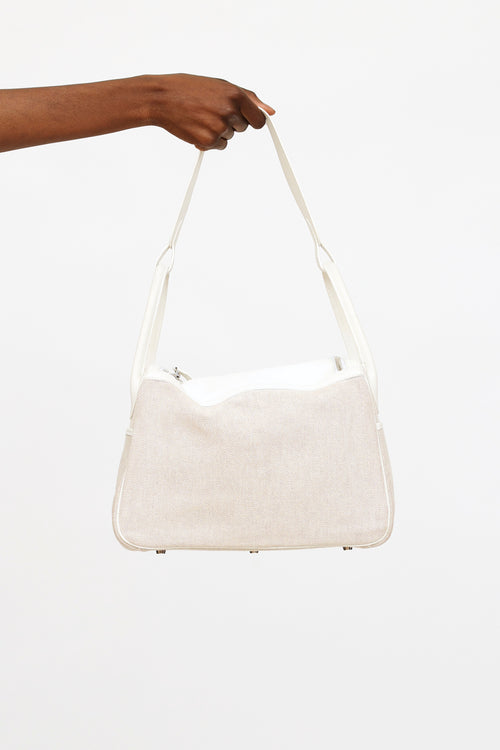 Hermès White Toile Lindy 30 Bag