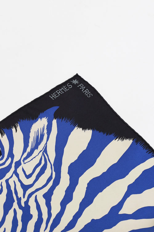 Hermès Blue Multi-Print Scarf
