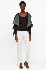Issey Miyake Black & Grey Pleated Fringe Jacket