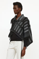 Issey Miyake Black & Grey Pleated Fringe Jacket