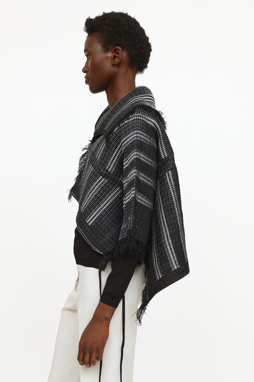 Issey Miyake Black & Grey Pleated Fringe Jacket