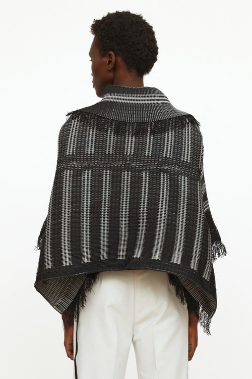 Issey Miyake Black & Grey Pleated Fringe Jacket