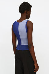 Issey Miyake Navy & Blue Pleated Top