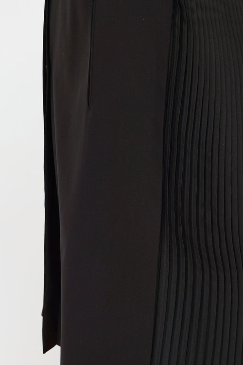 Jil Sander Black Pleated Panel Coat
