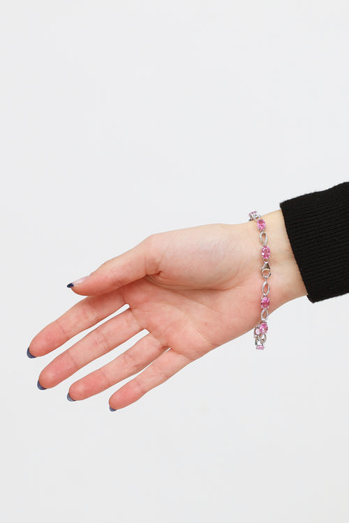 Fine Jewelry Pink Sapphire Diamond Bracelet