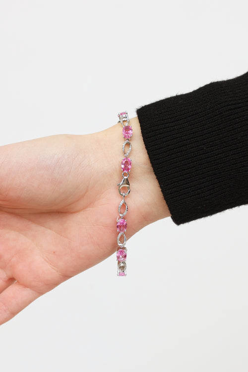 Fine Jewelry Pink Sapphire Diamond Bracelet