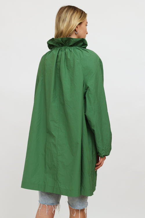 Lanvin Green Ruched  Rain Coat