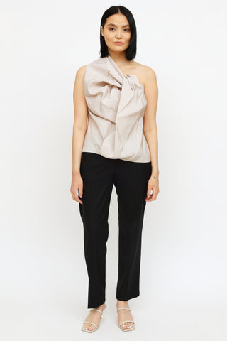 Lanvin Grey Ruched One Strap Top