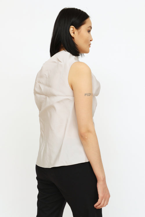 Lanvin Grey Ruched One Strap Top