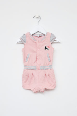Marc Jacobs Kids Pink & Grey Jersey Romper