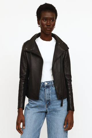 Mackage Black Sandy Leather Moto Jacket