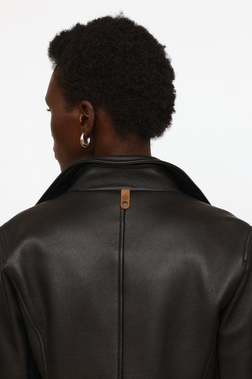 Mackage Black Sandy Leather Moto Jacket