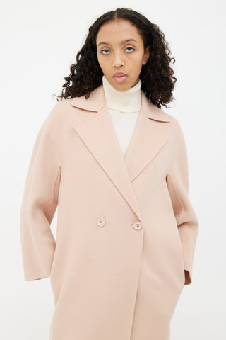 Max Mara Pink Wool Oversized Coat