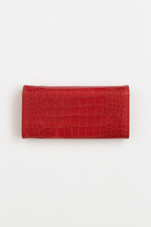 Miu Miu Pink Embossed Flap Wallet