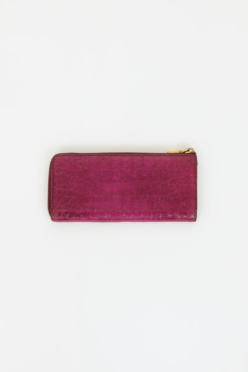 Miu Miu Purple Embossed Continental Wallet