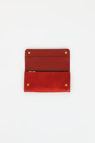 Miu Miu Red Embossed Flap Wallet