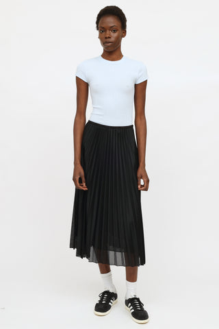 Moncler Black Pleated Mesh Skirt