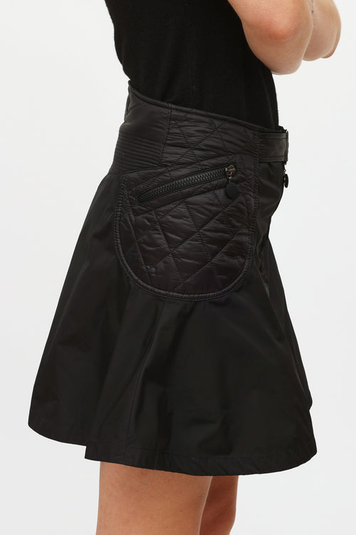 Moncler Black Quilted Mini Skirt
