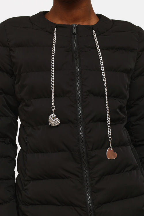 Moschino Black Chained Puffer Jacket