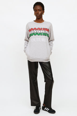 Moschino Couture Grey Embroidered Sweater