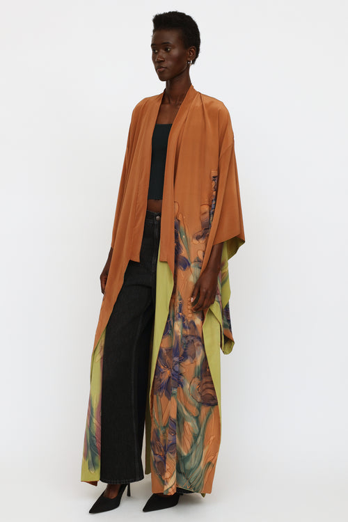 VSP Archive Brown & Green Silk Robe