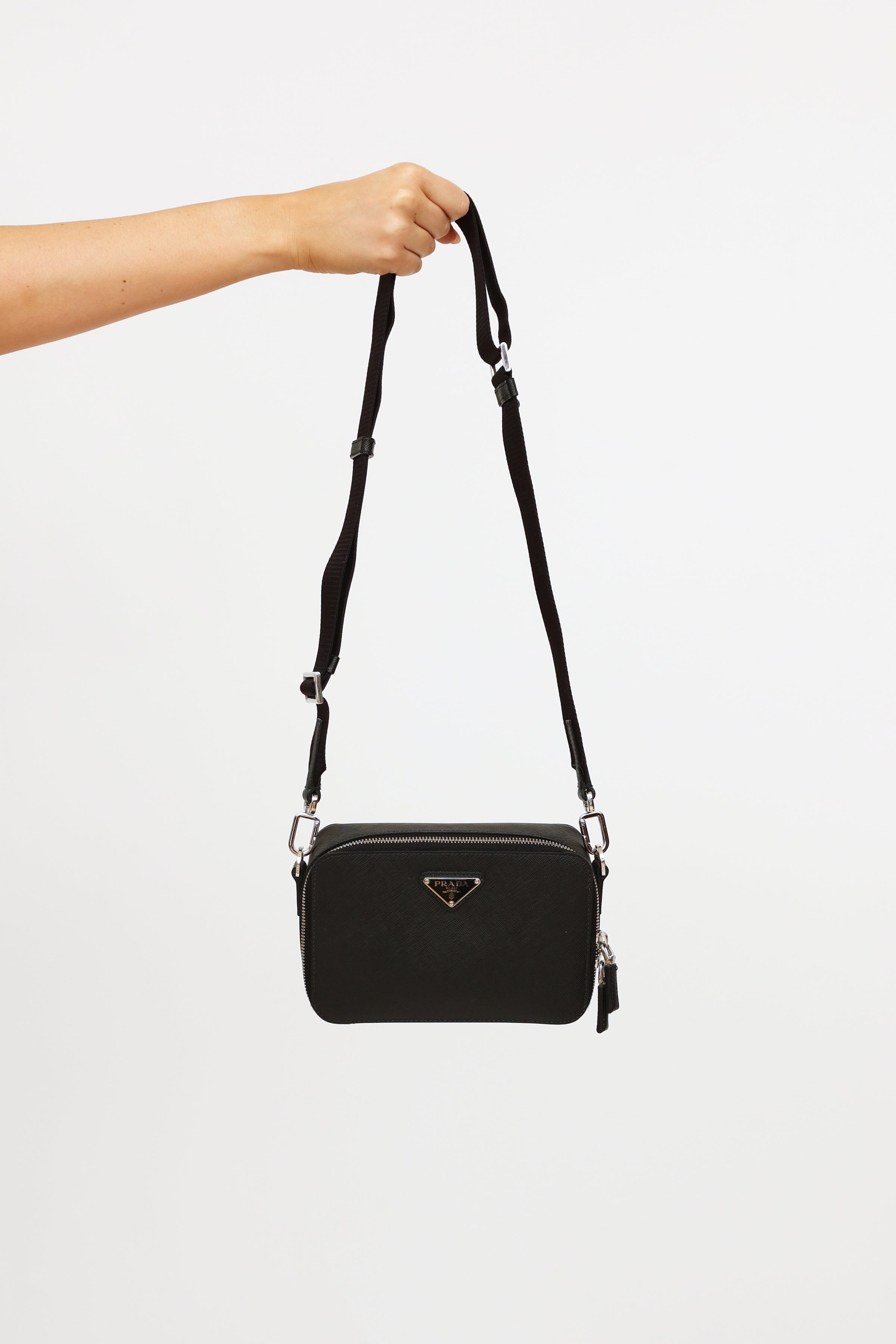 Prada // Black Monochrome Saffiano Medium Handbag – VSP Consignment