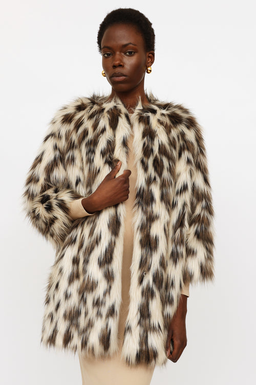 Prada 2013 Faux Fur Printed Coat