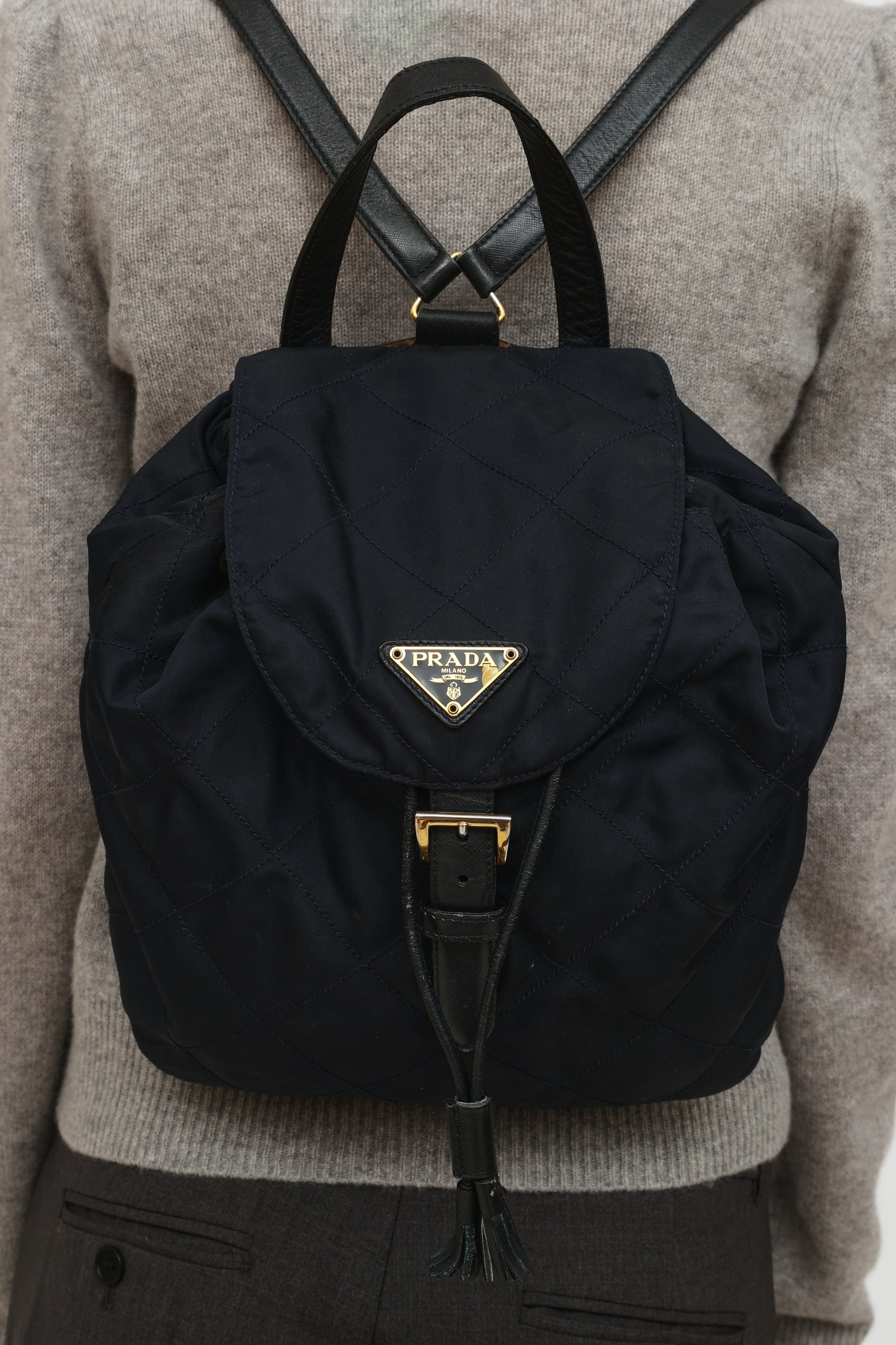 Prada // Navy Nylon Tote Bag – VSP Consignment