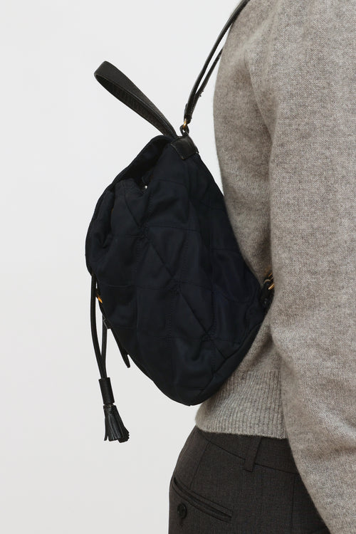 Prada Navy Tessuto Flap Mini Backpack