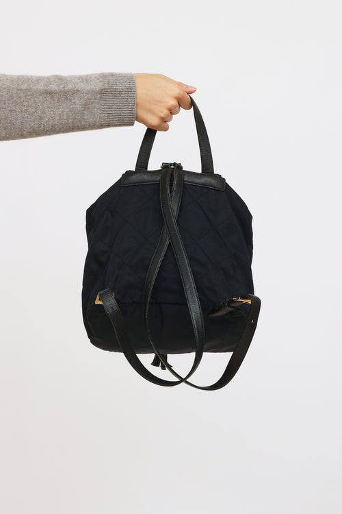 Prada Navy Tessuto Flap Mini Backpack