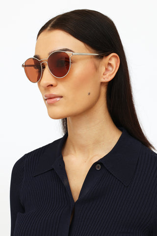 Prada Silver Cateye Sunglasses