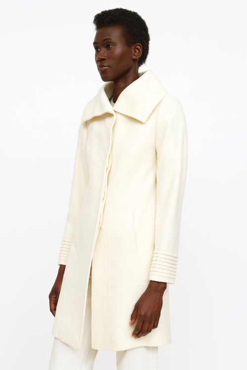 Sentaler Cream Wide Collar Coat