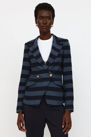 Smythe Blue & Navy Striped Blazer