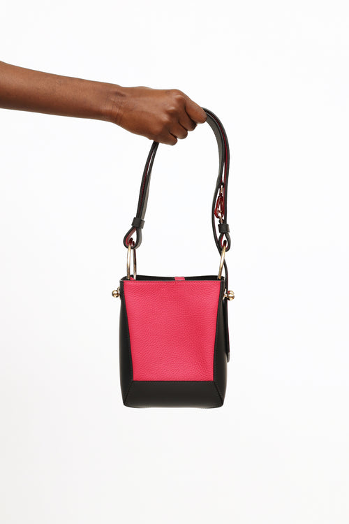 Strathberry Pink & Black Lana Bucket Bag