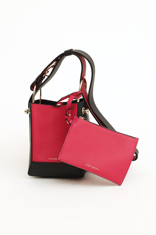 Strathberry Pink & Black Lana Bucket Bag