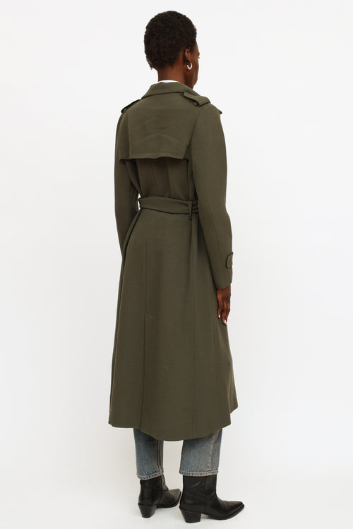 Tempo Green Wool Trench Coat