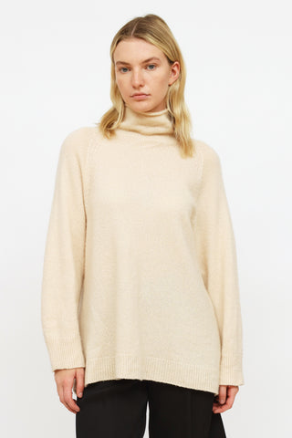 The Row Cream Funnel Neck Sweater